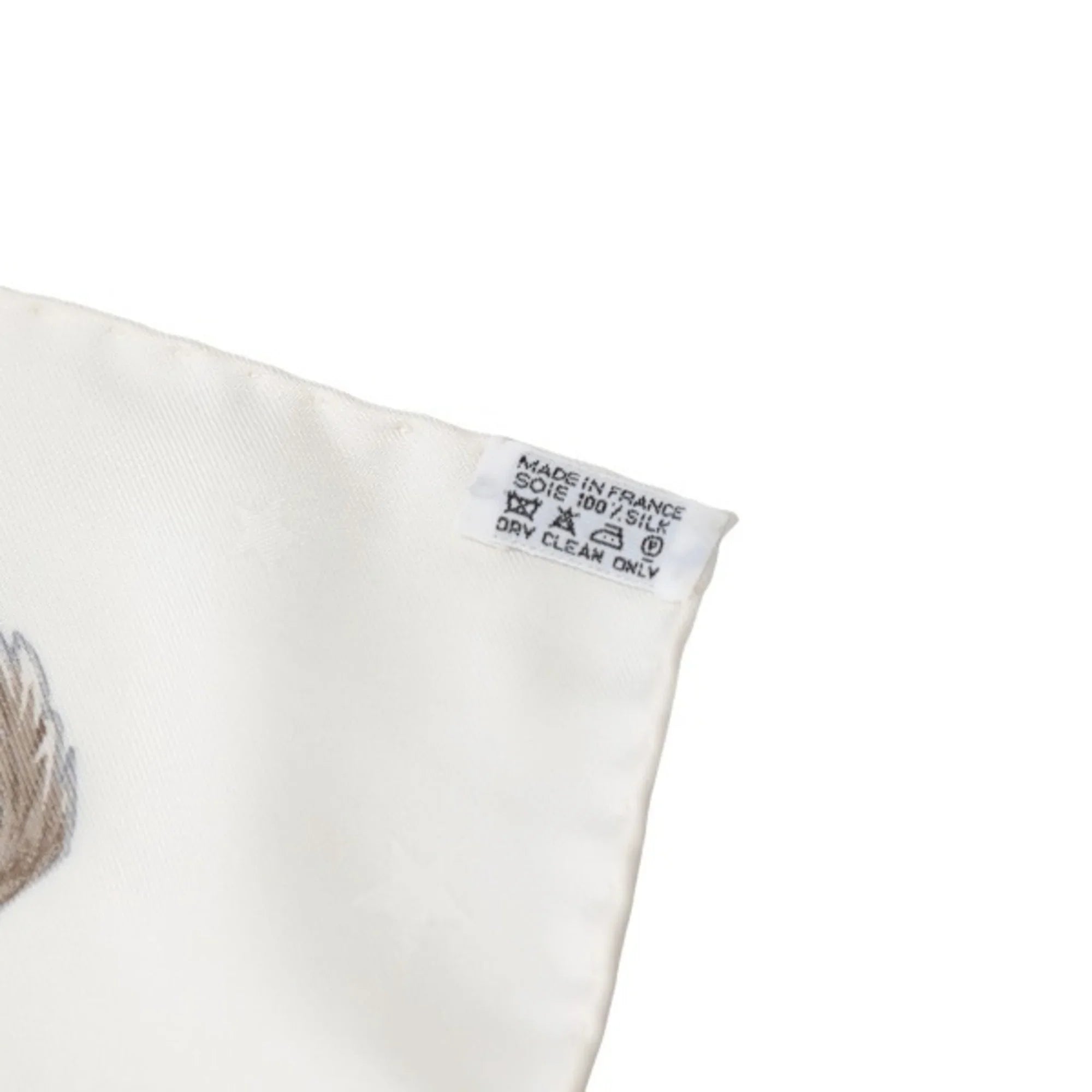 Pre-Owned HERMES Scarf Carre90 100% Silk Hermes White (Good)