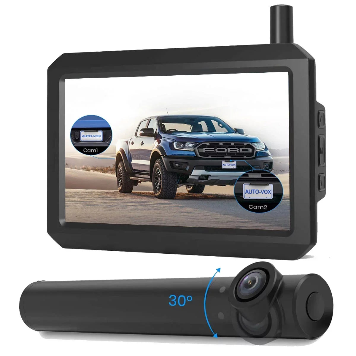 AUTO-VOX TW1 Wireless Backup Camera for Trucks, 3Mins DIY Installation, Mini Size Back Up Camera Systems for Car, Super Night Vision Rear/Front View with 5'' Monitor
