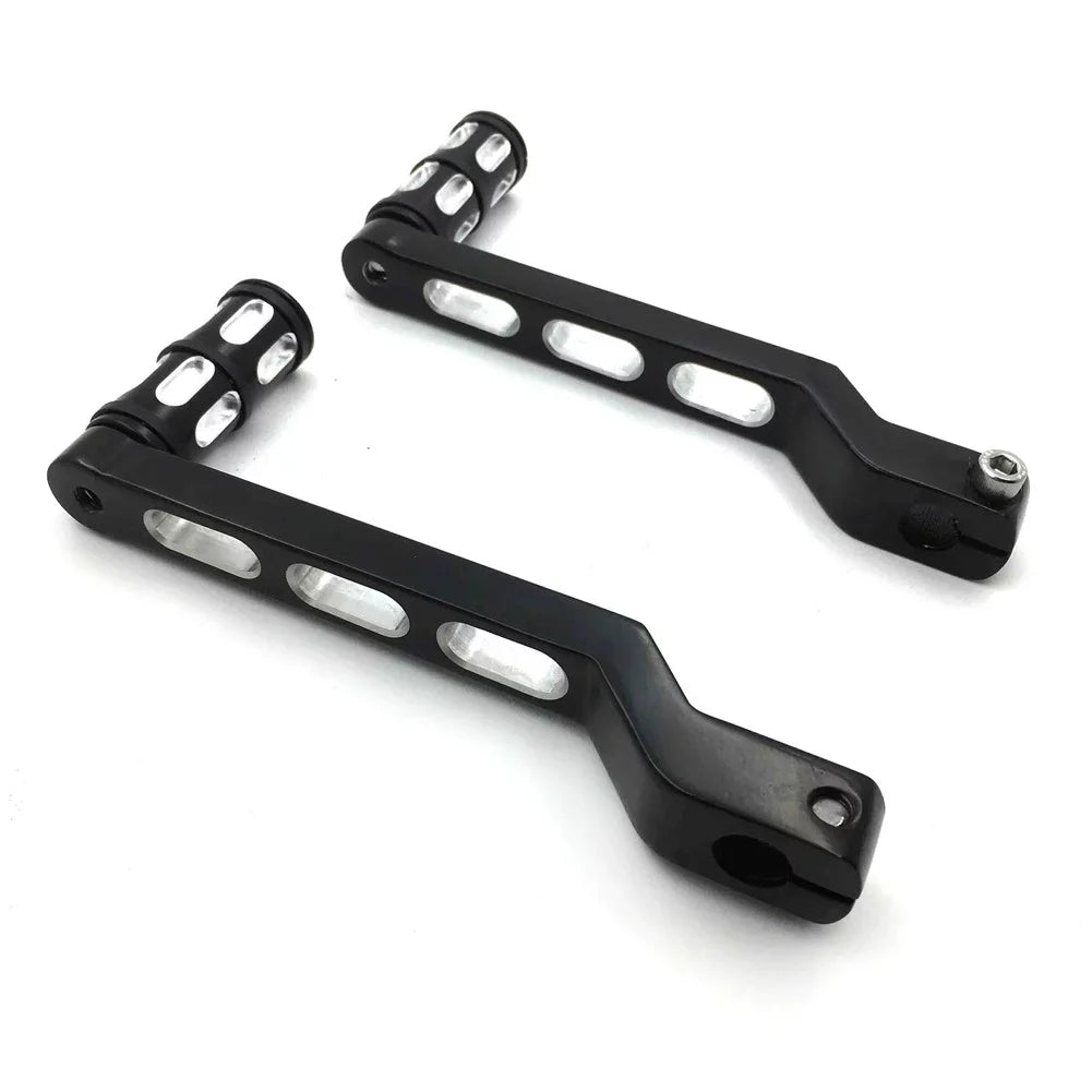 HTT- Style 009A- Motorcycle Black Aluminum Heel Toe Shift Levers/Gear Shift Pedal Levers w/ Shifter Pegs For Harley Davidson Electra Glide 1988 and later