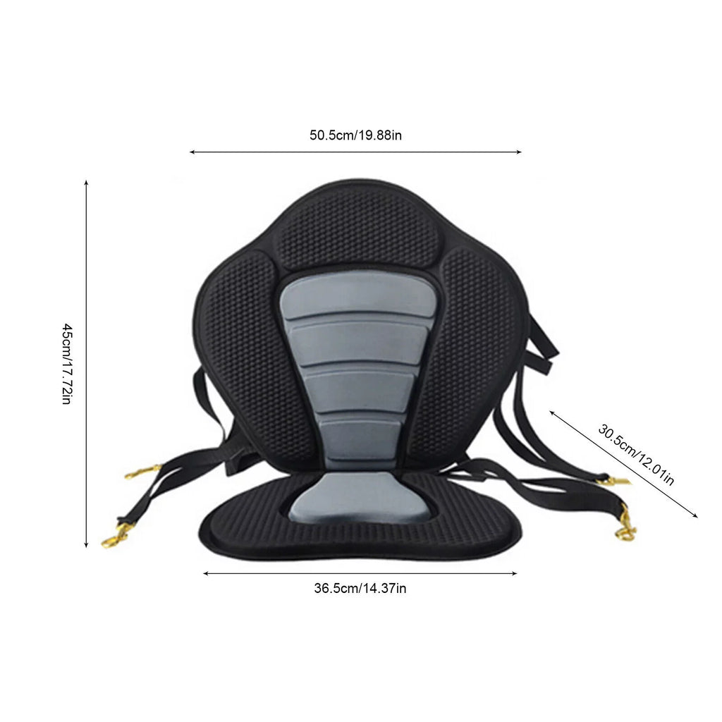 Adjustable Padded Kayak Seat Detachable Backpack Bag Canoe Backrest Storage Kayak Seat Deluxe Padded Watercraft Seat with Storage Bag Adjustable for Kayaking, Canoeing, Drifting, Rafting, Fishing