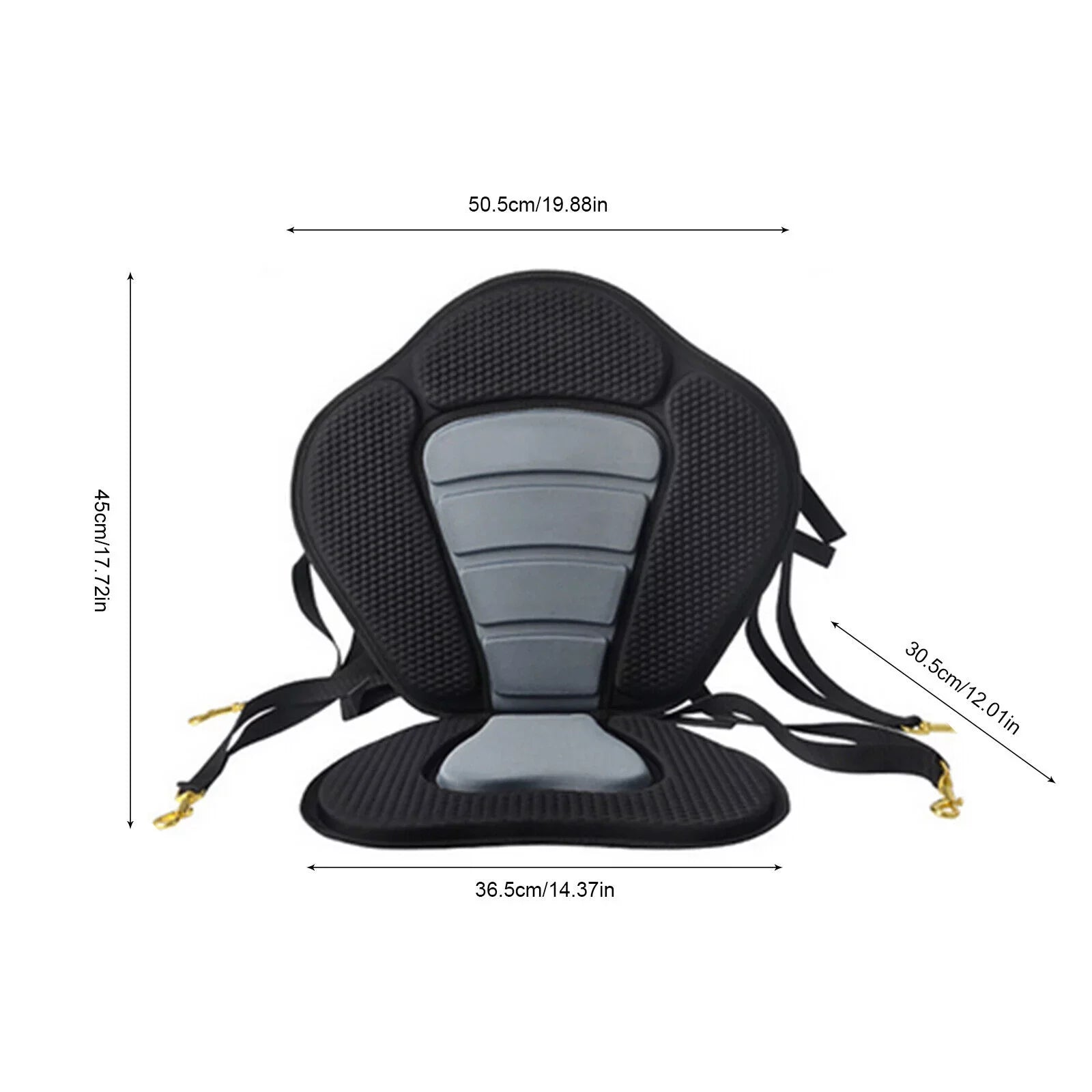 Adjustable Padded Kayak Seat Detachable Backpack Bag Canoe Backrest Storage Kayak Seat Deluxe Padded Watercraft Seat with Storage Bag Adjustable for Kayaking, Canoeing, Drifting, Rafting, Fishing