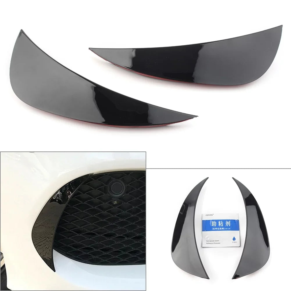 ZS Auto Front Bumper Air Vent Protection Trim Glossy Black ABS For Mercedes Benz W205 AMG C-Class C180 C200 C300 C400 2015 2016 2017 2018