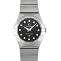 Pre-Owned Omega OMEGA Constellation 12P Diamond Index SS Women's Quartz Watch Black Dial 123.10.24.60.51.001 (Good)
