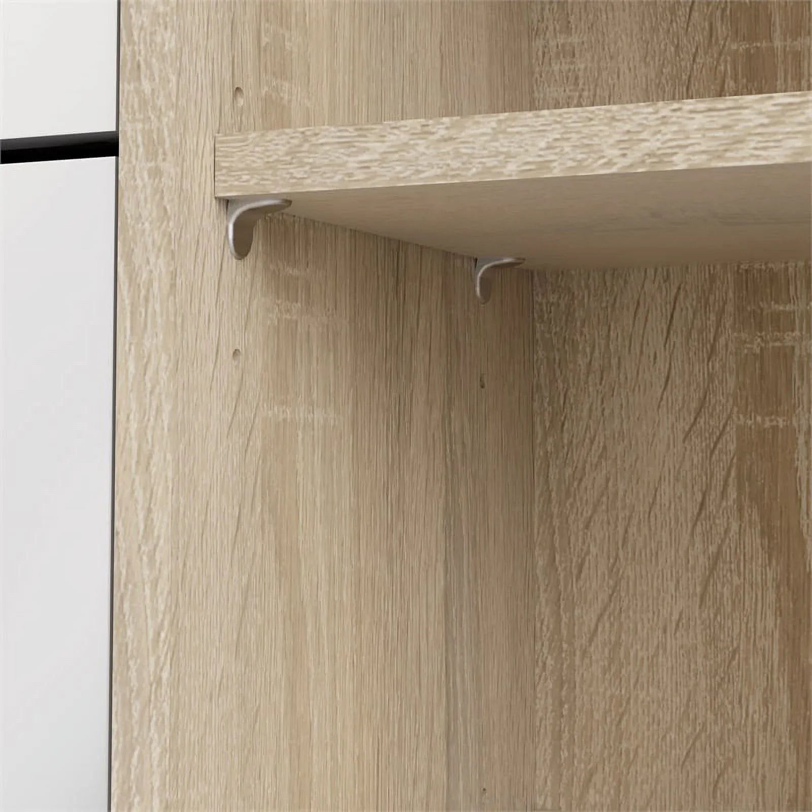 Allora 3 Drawer Shoe Cabinet & Door in Oak-White High Gloss with 2 Layers