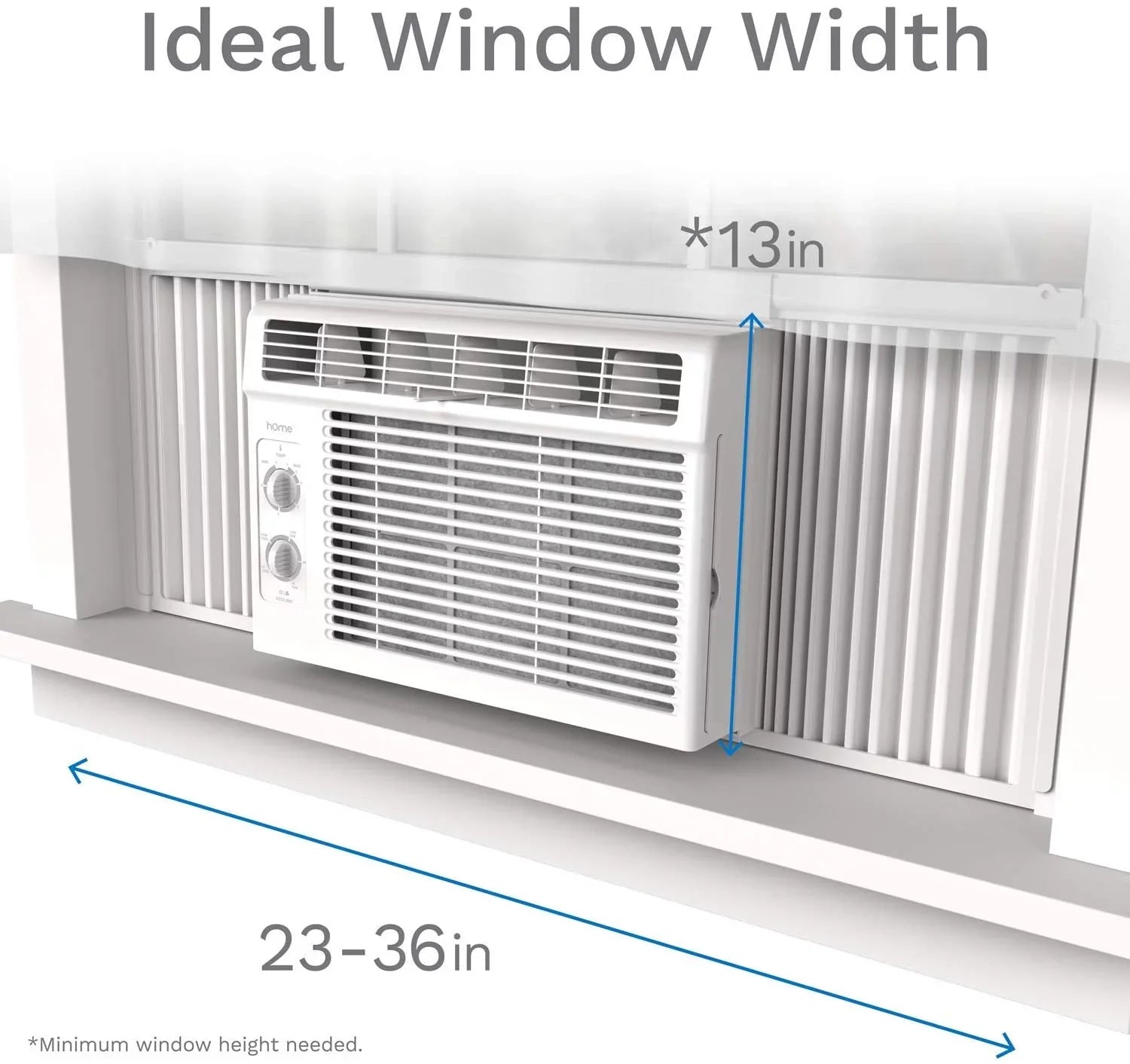 hOmeLabs Window Air Conditioner 5000 BTU - Easy Mechanical Control Compact AC Unit with Washable Reusable Filter, 2 Cooling Speeds, 2 Fan Speeds - Perfect for Bedroom and Rooms up to 150 Sq. Ft.