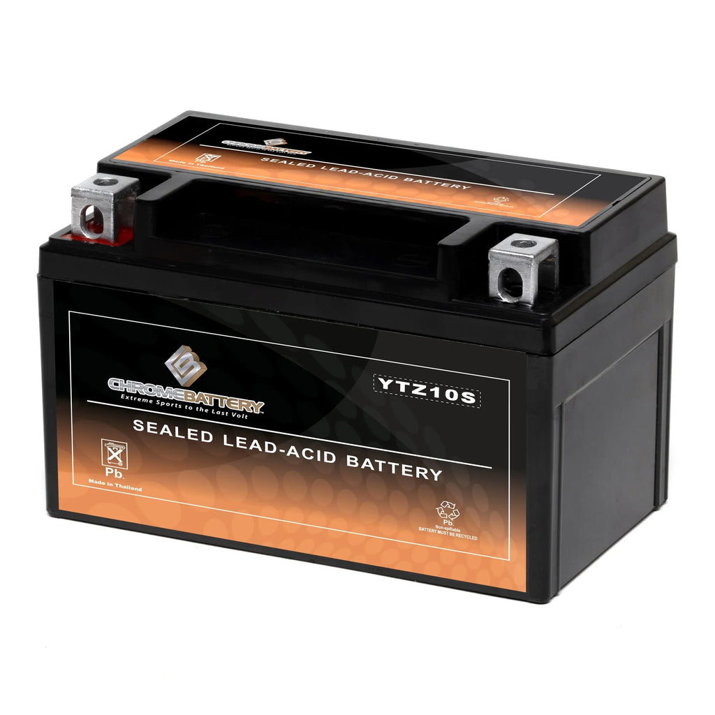 Chrome Battery YTZ10S-BS (YTZ10S 12 Volt,8.6 Ah, 190 CCA) Motorcycle Battery for Suzuki Gsx-r1000, Z, Al8 1000 Cc Years (2017 - 2018)