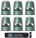 (6) JBL CONTROL 85M 5.25" Commercial 70v Outdoor Landscape Speakers+Amplifier