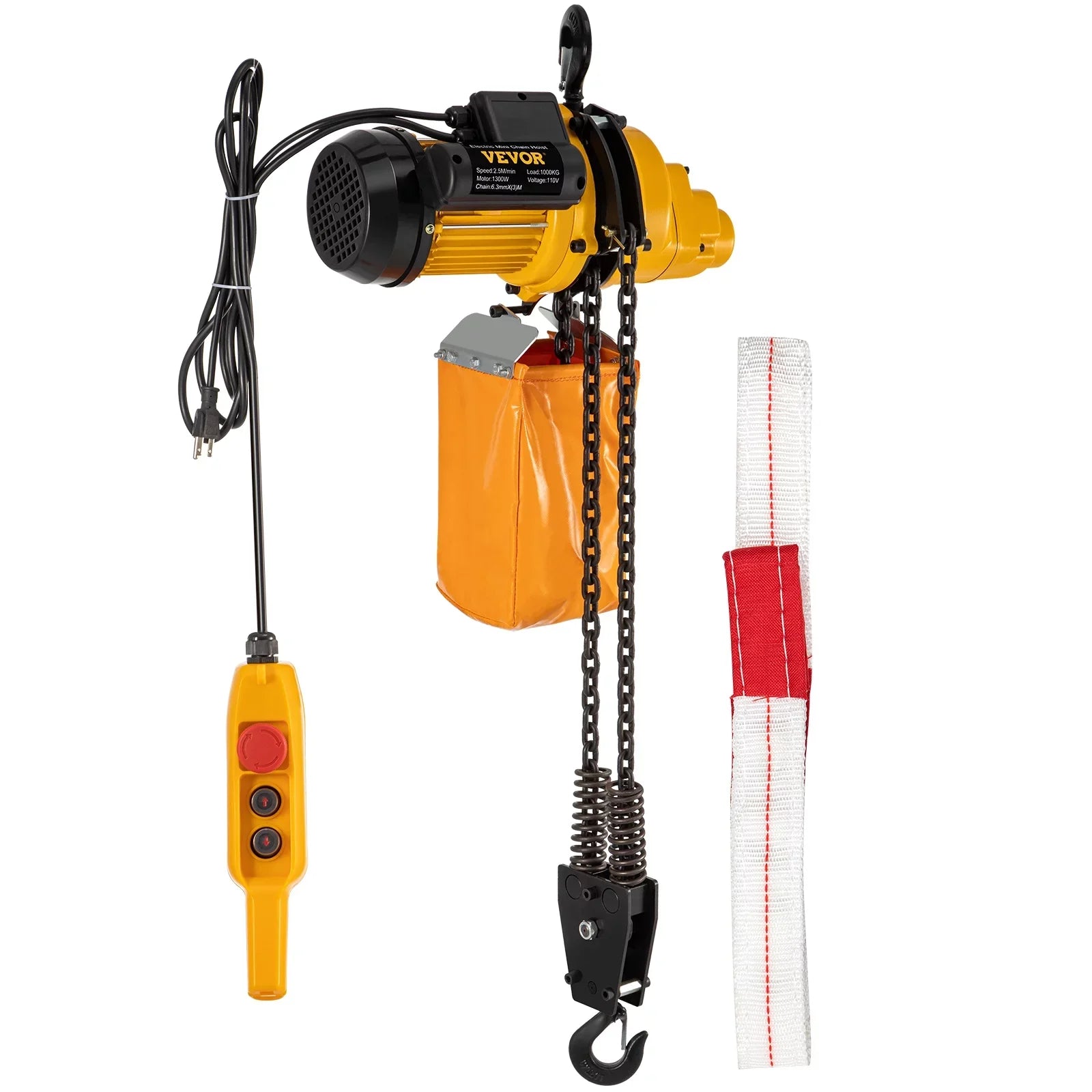 VEVOR Lift Electric Hoist, 2200 lbs Electric Winch w/ 10ft Wired Remote Control, 110V Overhead Crane Garage Ceiling Pulley Winch of 10ft Lift Height, Used In Factories, Warehouses, Construction