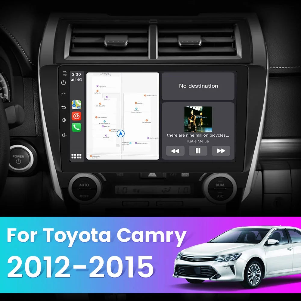 10 inch Touch Screen Car Radio Stereo Matching for Toyota Camry 2012 2013 2014, with Carplay Android Auto GPS/FM/Wifi/USB, Support SWC,Bluetooth,GPS Navigation