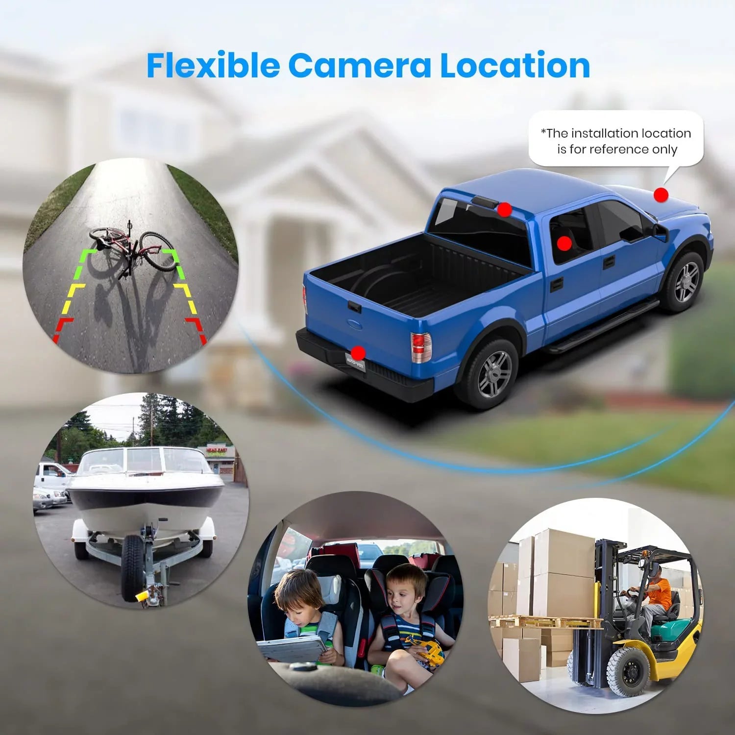 AUTO-VOX TW1 Wireless Backup Camera for Trucks, 3Mins DIY Installation, Mini Size Back Up Camera Systems for Car, Super Night Vision Rear/Front View with 5'' Monitor