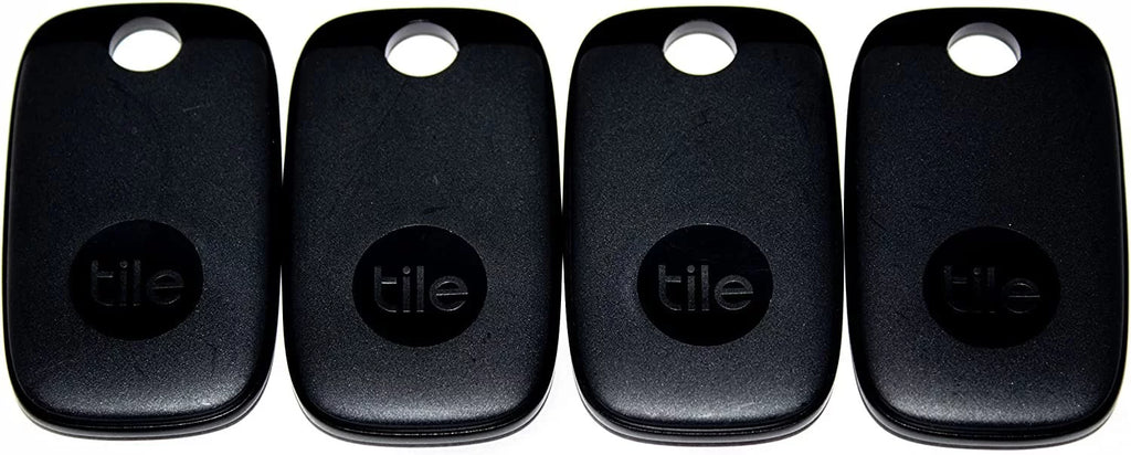 Tile Pro 2022 4-Pack. Powerful Bluetooth Tracker, Keys Finder and Item Locator for Keys, Bags, and More; Up to 400 ft Range. Impervious Phone Finder. iOS and Android Matching