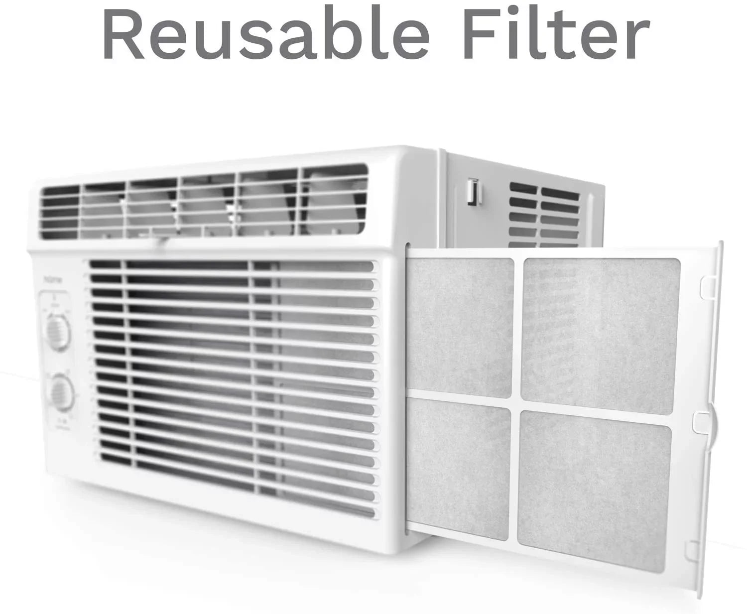 hOmeLabs Window Air Conditioner 5000 BTU - Easy Mechanical Control Compact AC Unit with Washable Reusable Filter, 2 Cooling Speeds, 2 Fan Speeds - Perfect for Bedroom and Rooms up to 150 Sq. Ft.