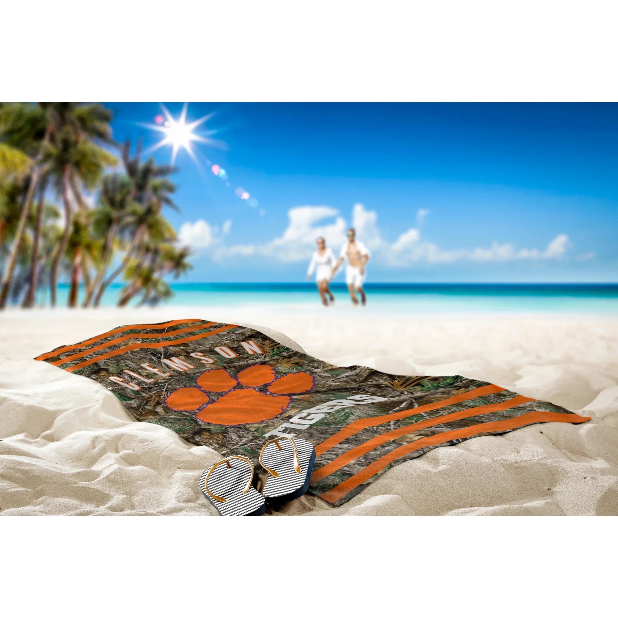 The Northwest Group Clemson Tigers 30"x 60" Three Stripes Beach Towel