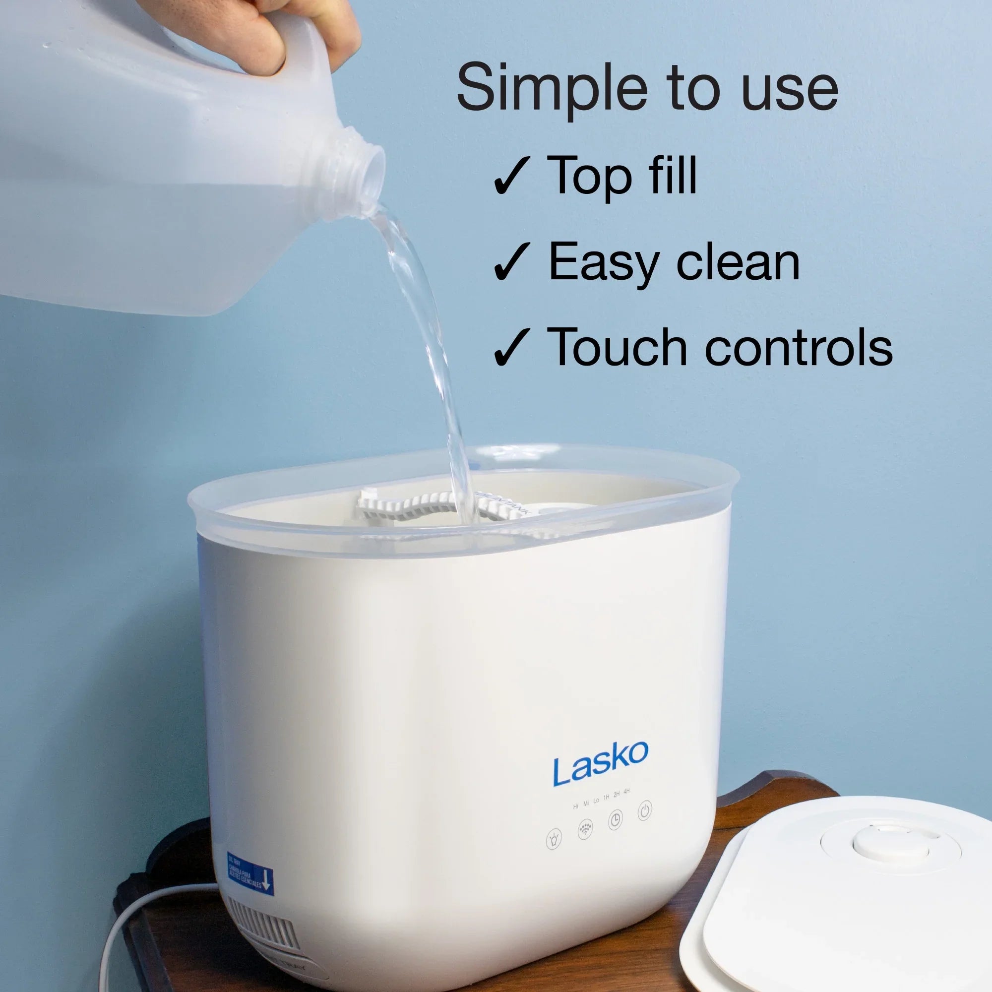 Lasko 0.92 Gallon, 18-Hour Cool Mist Ultrasonic Humidifier with Timer, 370 Sq. ft., UH250