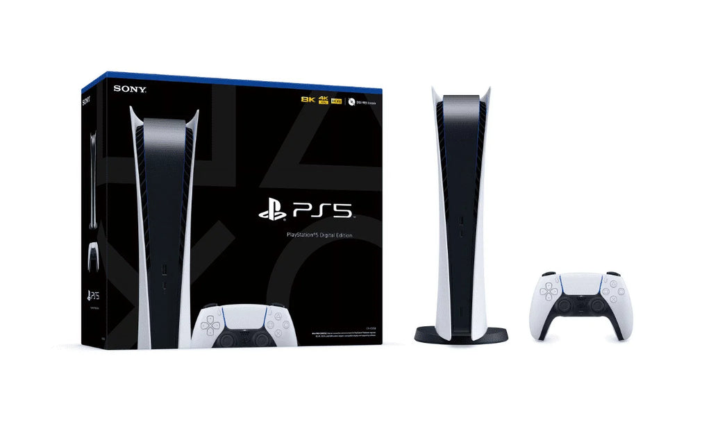 PlayStation 5 Digital PS5 - White Console with Wireless Controller - All Digital Version, 825GB SSD - With PS Plus 3 Month Membership