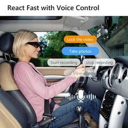 Imou 4MP Dash Cam Car DVR Video Recorder Night Vision Voice Control 24h Parking Monitor Time Lapse G-Sensor Dashcam Front Camera