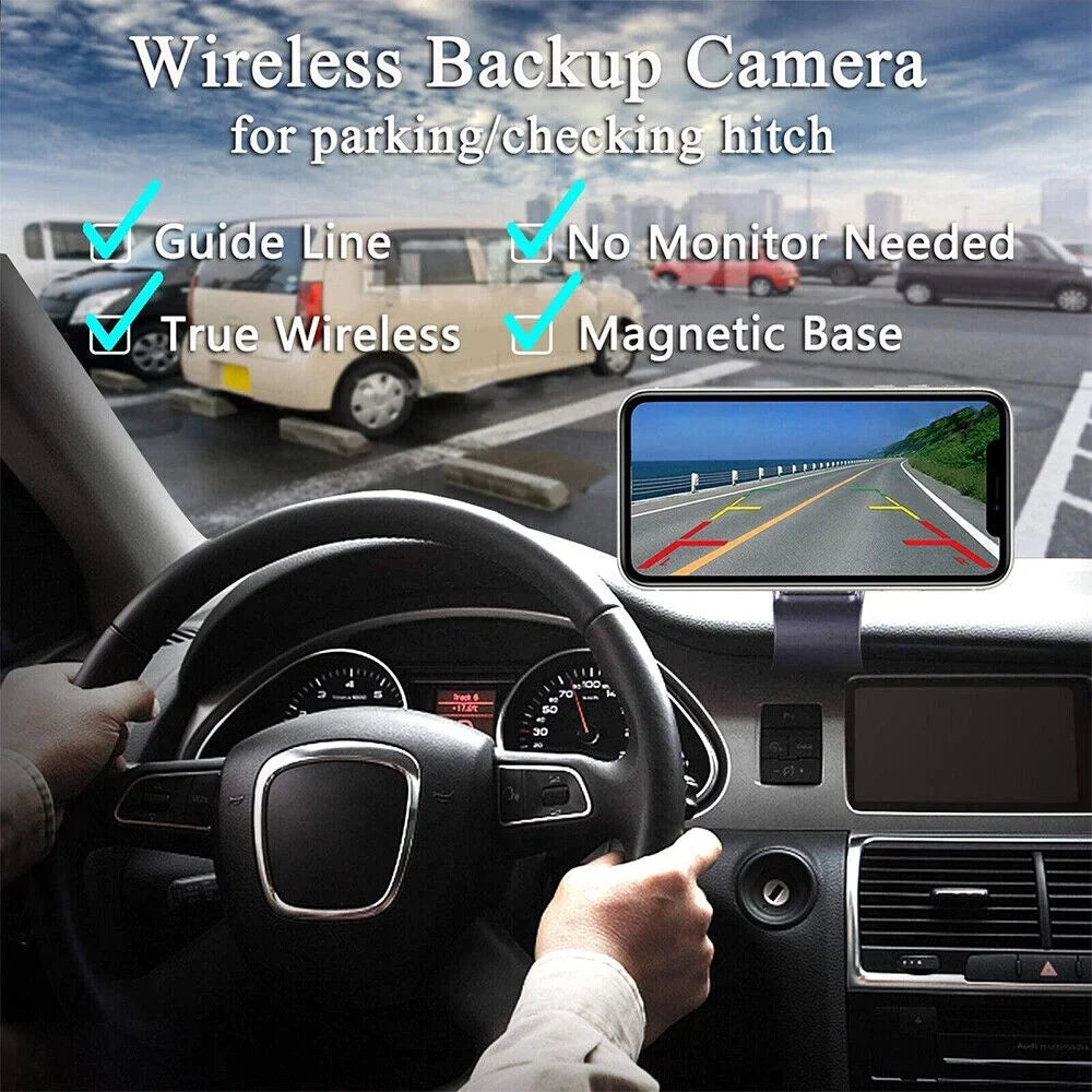 JahyElec WiFi Wireless Backup Camera, Magnetic Mount, 9600mAh Battery, Excellent for Front/Rear View