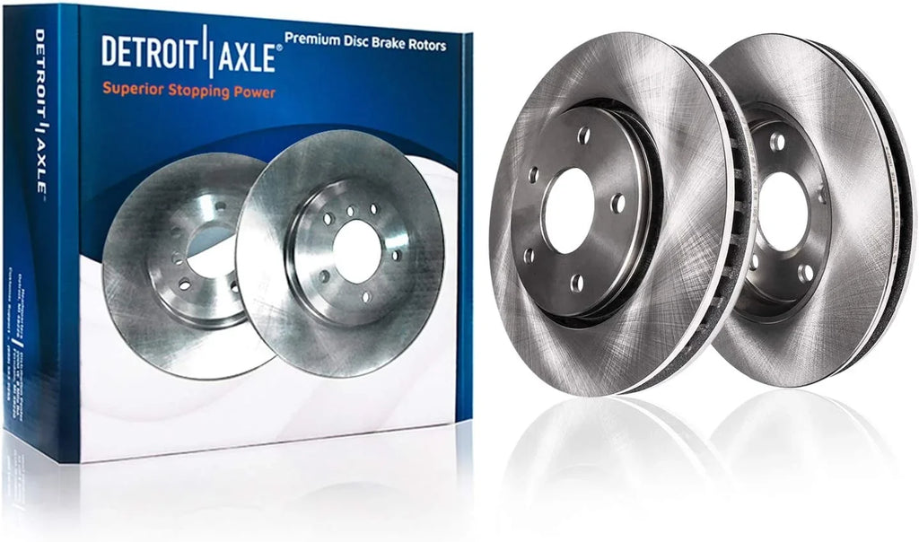 Detroit Axle - 5 Lugs Brake Kit for 08-13 Nissan Rogue 2008 2009 2010 2011 2012 2013 Disc Brake Rotors Ceramic Brakes Pads Replacement Front and Rear