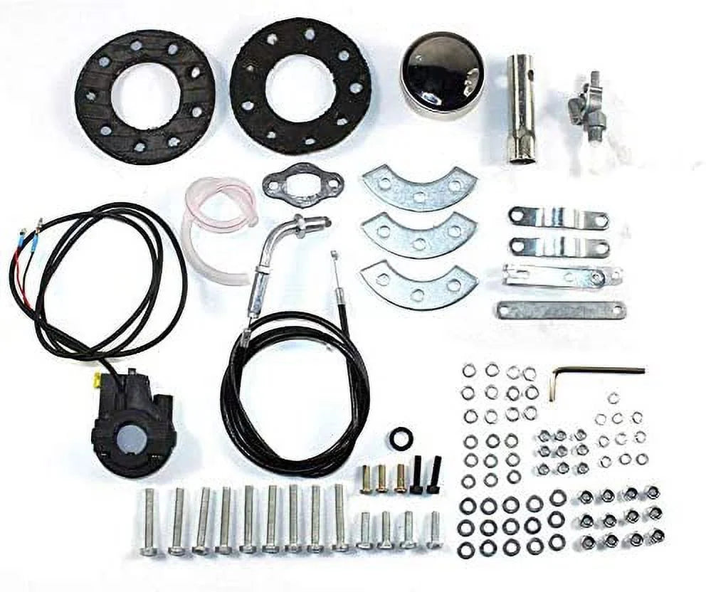 PEXMOR 53cc 4-Stroke Bike Motor Bicycle Engine Kit, Motorized Gas Bike Conversion Kit, Bicycle Motor Kit Cycle Gasoline Petrol Motor Refit Set Super Fuel-efficient for 26-28" Bikes with V-Frame
