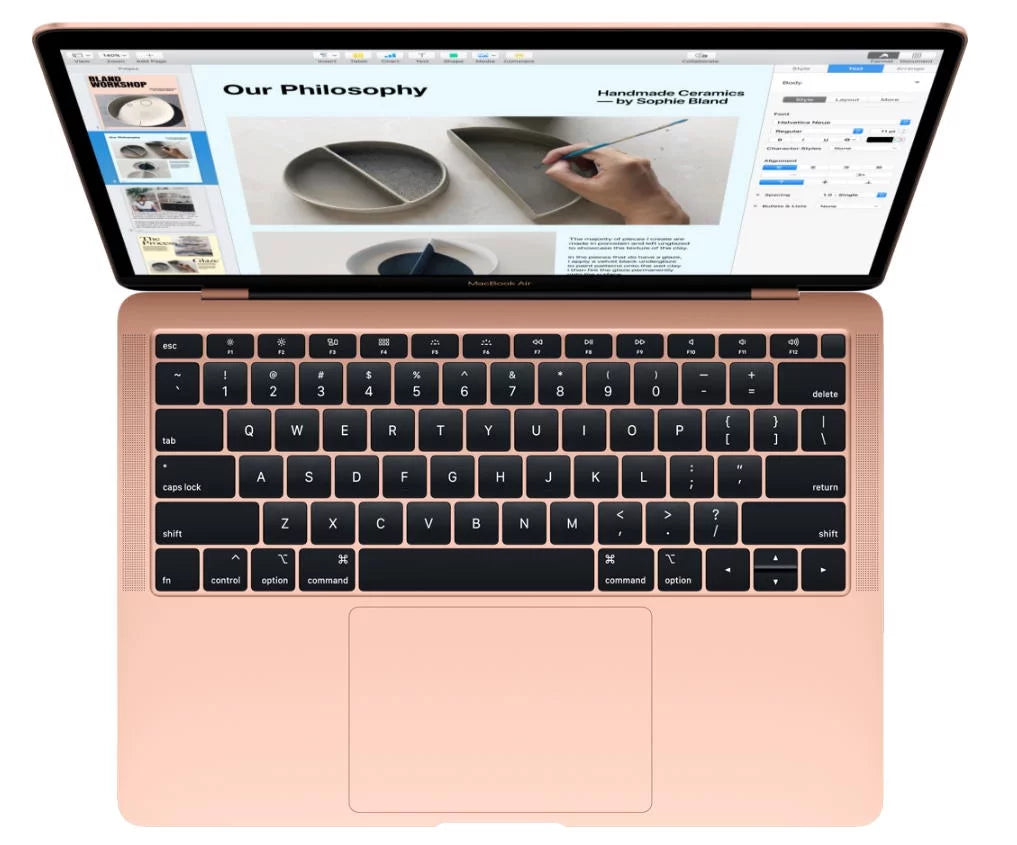 Pre-Owned Apple Macbook Air 13.3-inch (Retina, Gold) 1.6GHZ Dual Core i5 (Late 2018) MREE2LL/A 256GB SSD 8GB Memory 2560x1600 Display Parallels Dual Boot MacOS/Win 10 Pro Power Adatper Included (Good)