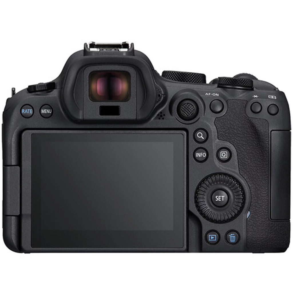 Canon EOS R6 Mark II Mirrorless Camera with Canon RF 24-105mm f/4 L IS USM Lens + 2pc 64GB Memory Cards + LED Video Light + Spare Battery + Case & More