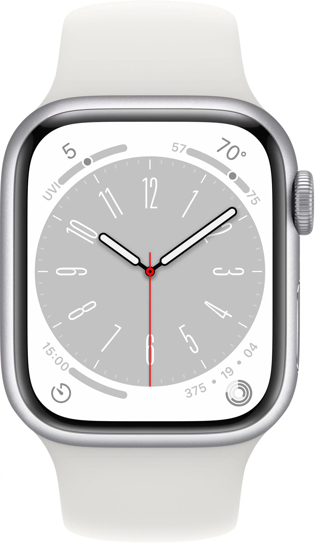 Restored Apple Watch Gen 8 Series 8 41mm Silver Aluminum - White Sport Band MP6M3LL/A (Refurbished)
