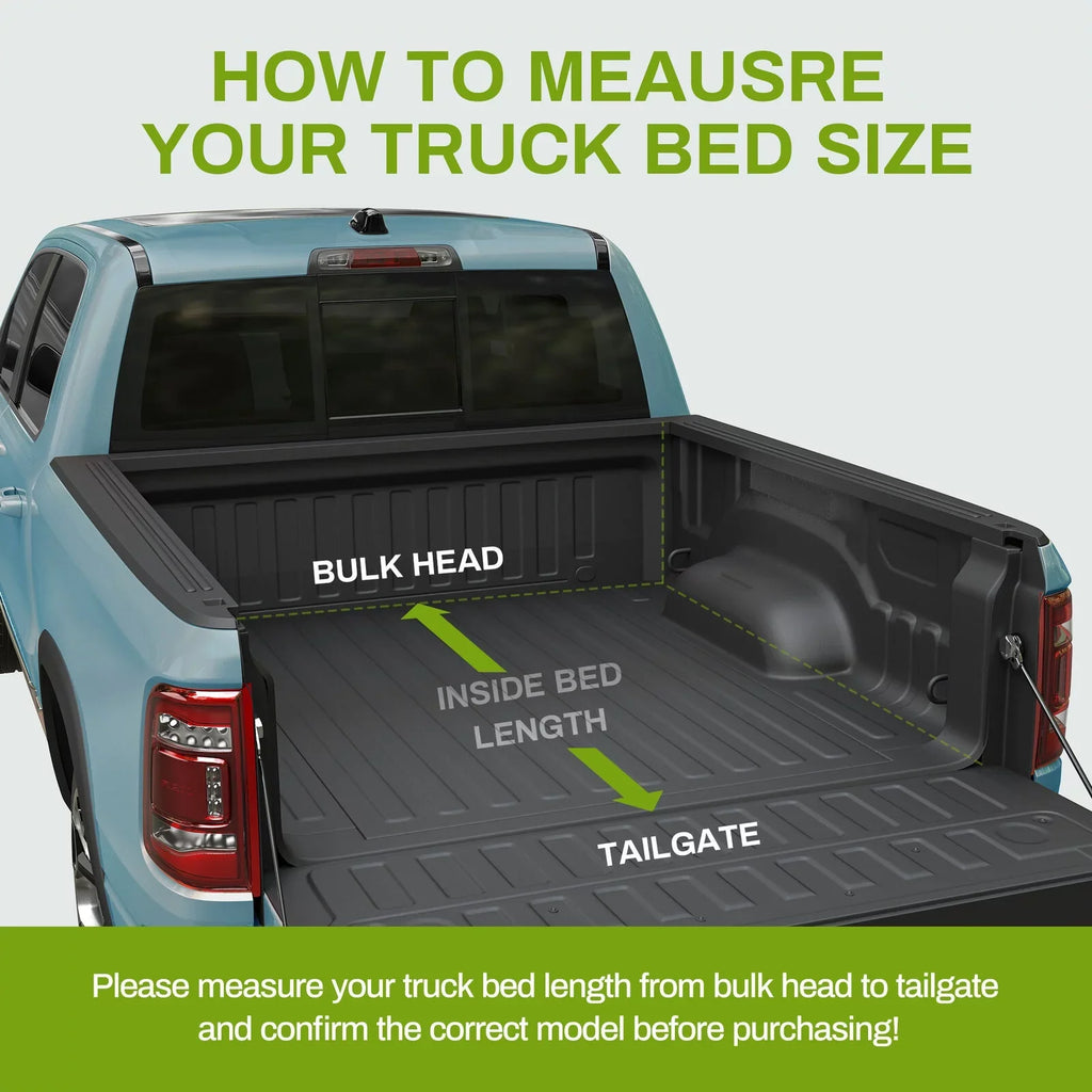 Ledkingdomus 5.7ft Soft Tri-fold Truck Bed Tonneau Protection for 09-23 Dodge Ram 1500 Without Rambox