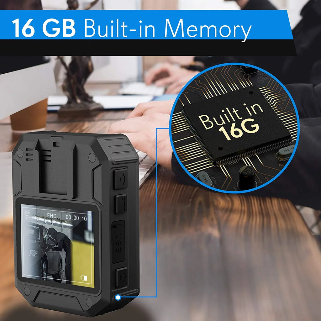 Police Security Video Body Camera - HD 1920x1080p Rechargeable Wireless Waterproof Wearable Law Enforcement Mini Surveillance Cam, Audio Video Recording, Night Vision, Motion Detector - PPBCM8