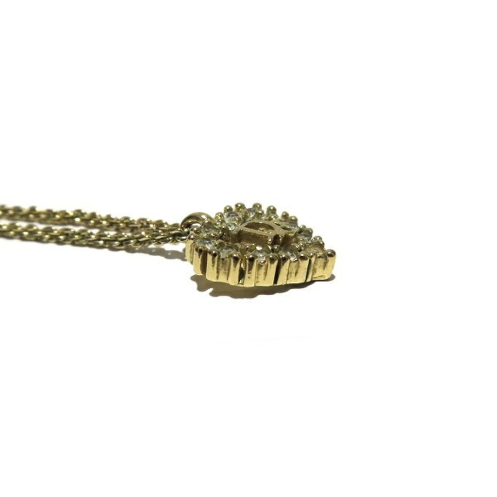 Pre-Owned Christian Dior Heart Motif Gold Accessory Necklace for Women (Good)