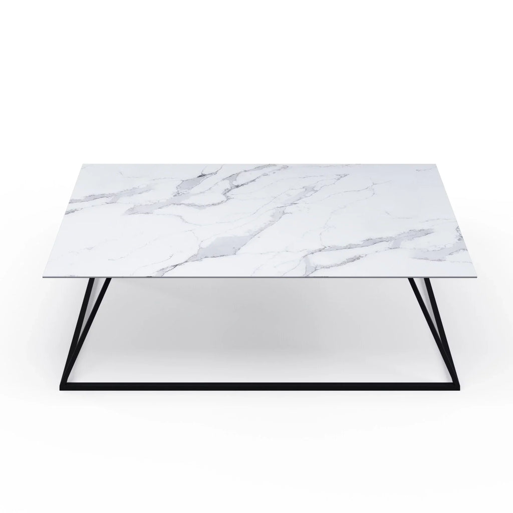 B-Modern Savvy Modern White Carrara Coffee Table