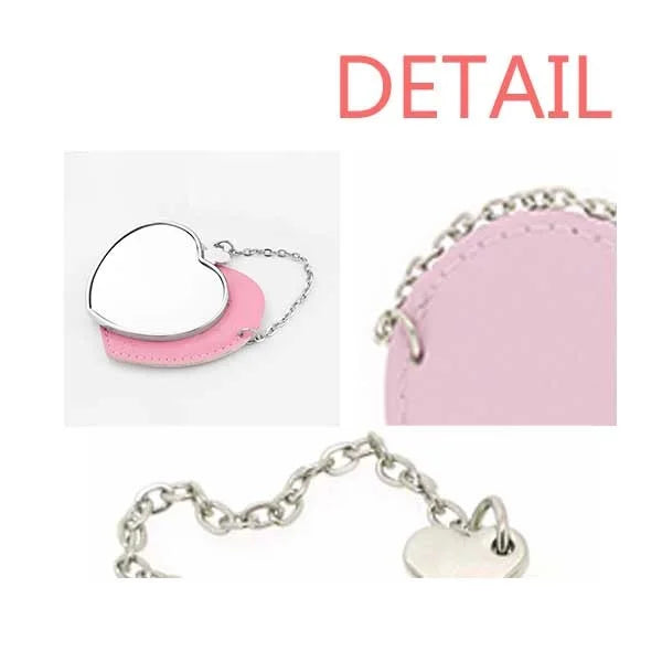 Joy To The World Quote Style Mirror Travel Purse Makeup Heart Pink