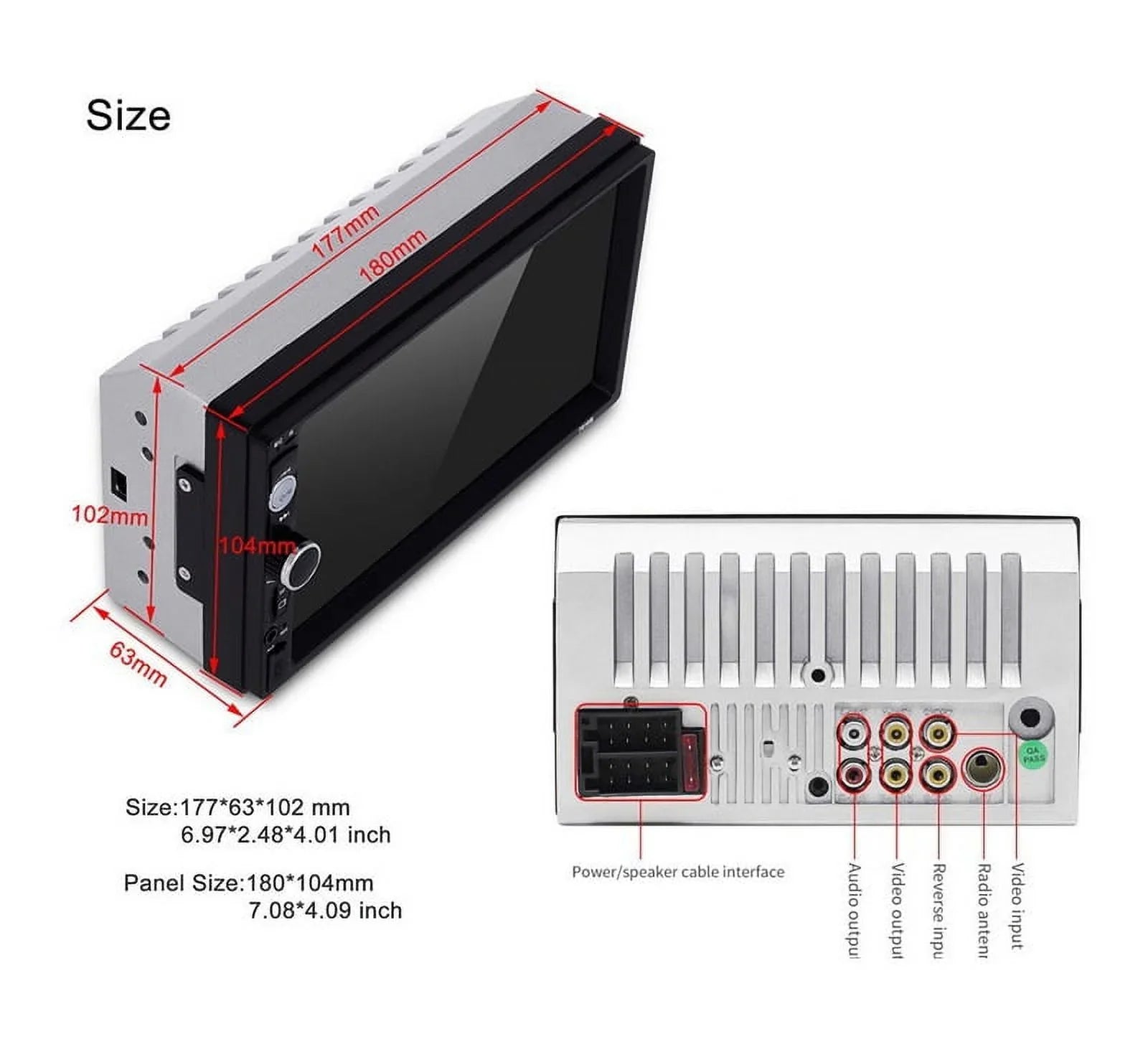 HD Touch Screen Car Stereo Car MP4 MP5 player 2 DIN Bluetooth 7 Inch car radio with Rear View Camera/ Mirror Link /Car Audio /Video /FM /USB /TF /AUX