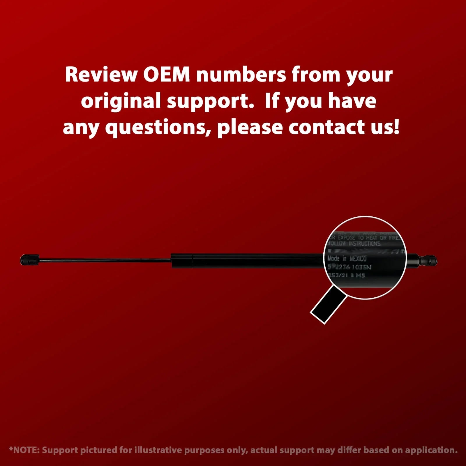 Qty 2 Fitting with Dodge Durango 1998 to 2003 Liftgate Tailgate Supports. Gas Shock - 1999 2000 2001 2002 Lift Supports Depot PM3764-a