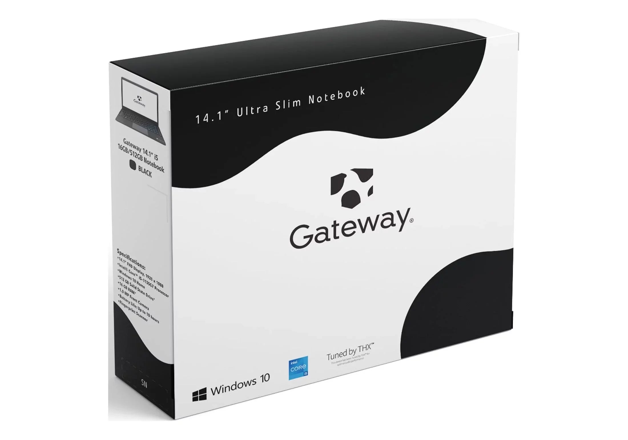 Restored Gateway 14.1" Ultra Slim Notebook, FHD, ® Core™ i5-1135G7, Quad Core, ® Iris® Xe Graphics, 16GB RAM, 512GB SSD, Tuned by THX™, Fingerprint Scanner, 1MP Webcam, HDMI, Windows 10 Home, Black (Refurbished)