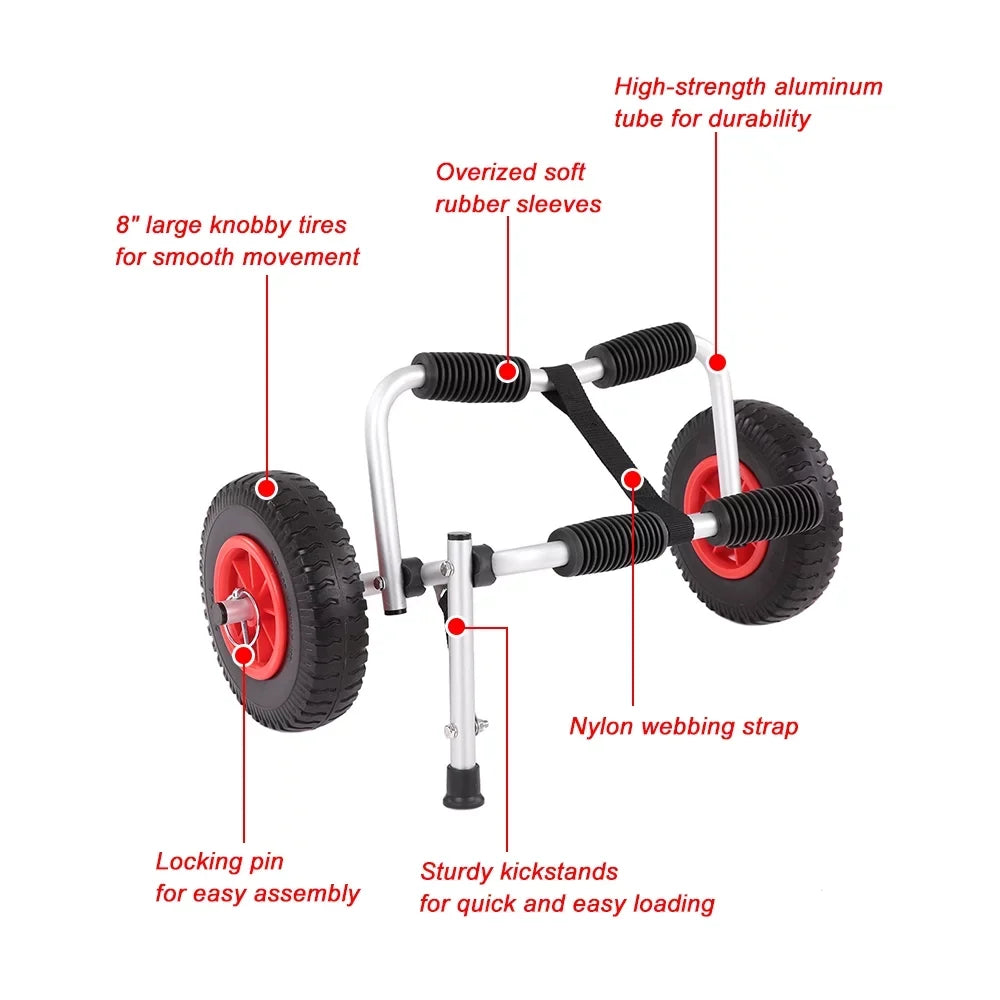 Anself Portable Lightweight Foldable Vessel Kayak Canoe Trolley