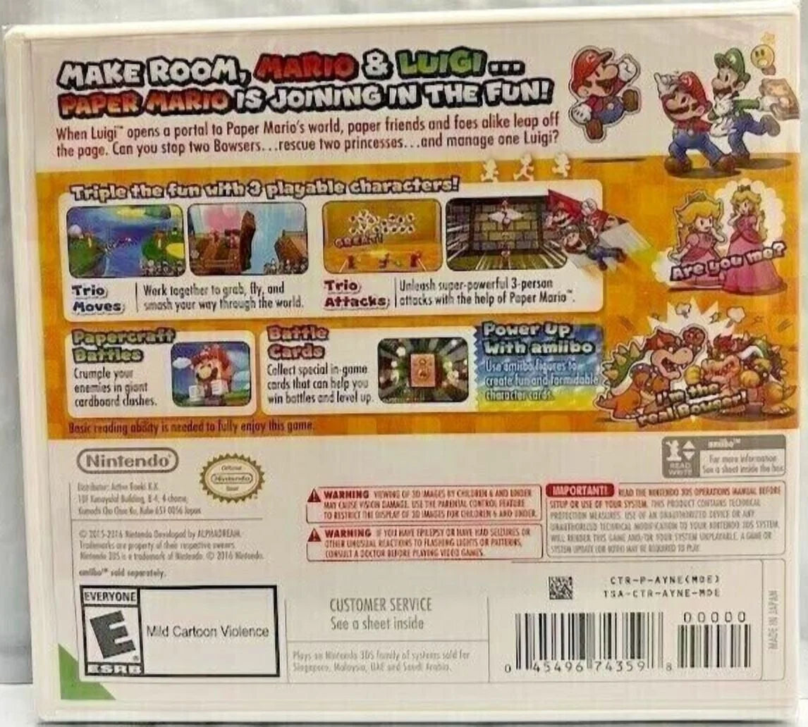 Brand New Game Special (Action RPG 2015) Mario & Luigi: Paper Jam 3DS