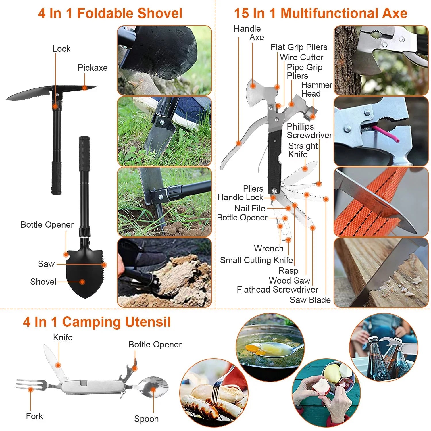 iMounTEK 125Pcs Survival Kits, Professional Emergency Survival Gear and Equipment Tactical Tools for Camping Hiking Hunting Outdoor Adventure, Gifts for Dad Husband, 8.66x6.3x5.9in