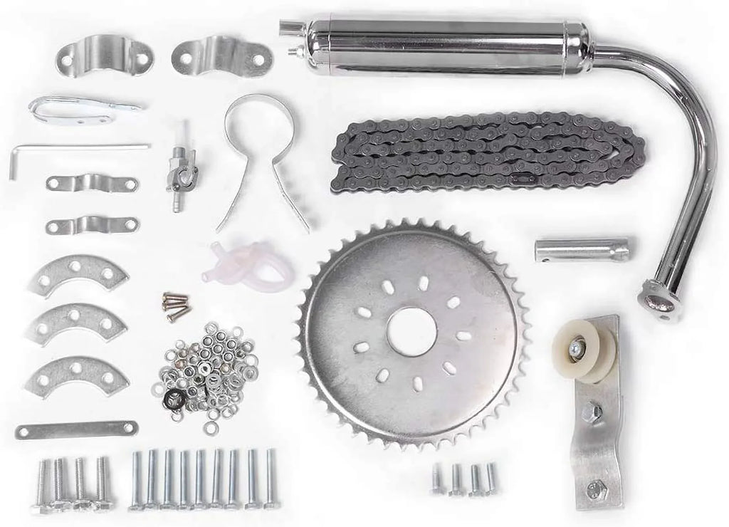 PEXMOR 53cc 4-Stroke Bike Motor Bicycle Engine Kit, Motorized Gas Bike Conversion Kit, Bicycle Motor Kit Cycle Gasoline Petrol Motor Refit Set Super Fuel-efficient for 26-28" Bikes with V-Frame