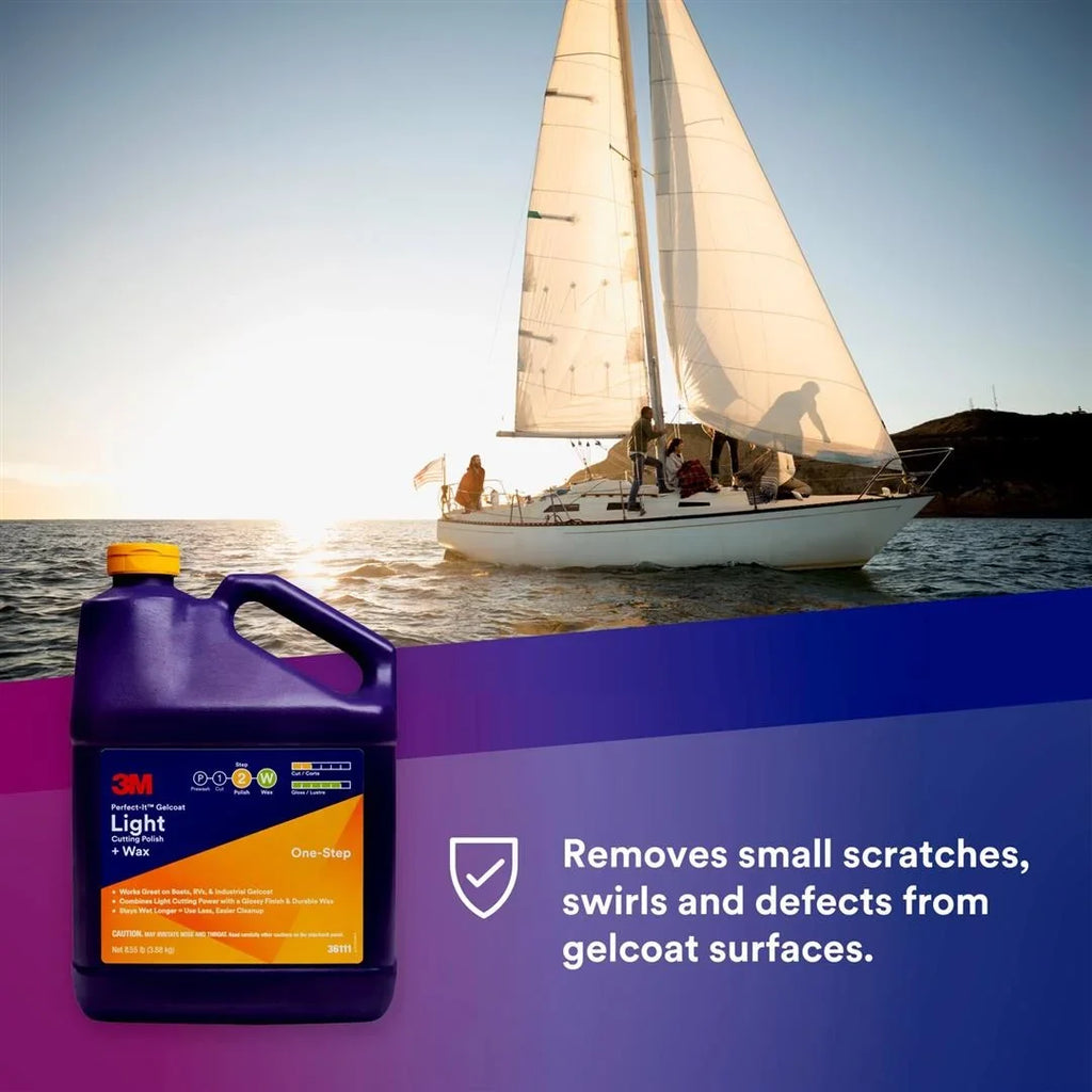 3M 36111; Gelcoat Light Cut Polish-Wax Gallon