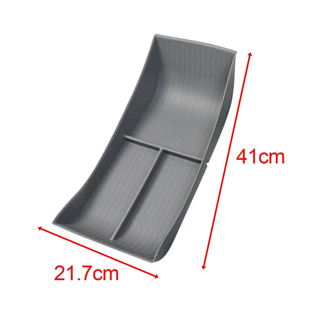 Vehicle Center Console Lower Organizer Tray TPE Armrest Storage Box for Seal Replace Easy Installation , Gray