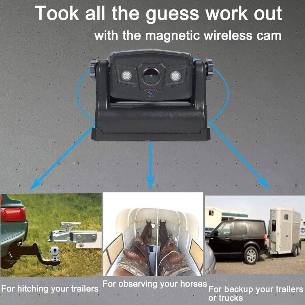 JahyElec WiFi Wireless Backup Camera, Magnetic Mount, 9600mAh Battery, Excellent for Front/Rear View