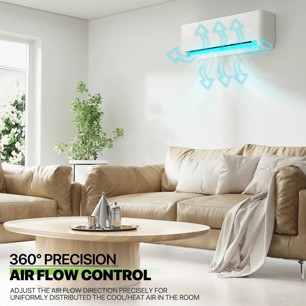 Magshion 9000 BTU 22 SEER Mini Split Air Conditioner & Heater Ductless Inverter System, Cools Up to 400 Sq.Ft., AC Unit with WIFI Smart Control & Pre-Charged Condenser, White