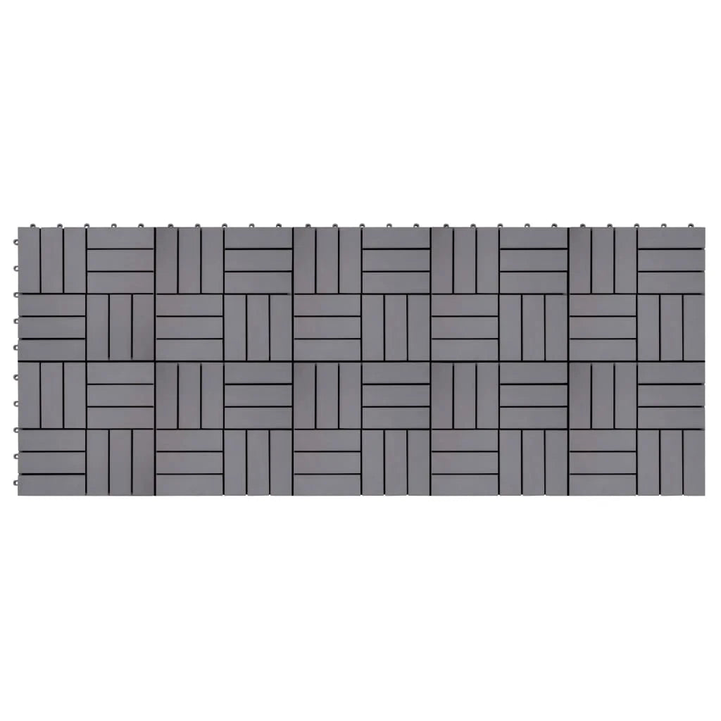 Anself 10 Piece Deck Patio Pavers Tiles Set Acacia Wood Interlocking Decking Flooring Tiles Bathroom Patio Poor Balconies Spa Area Suit for Indoor Use Gray Wash 11.8 x 11.8 Inches (L x W)