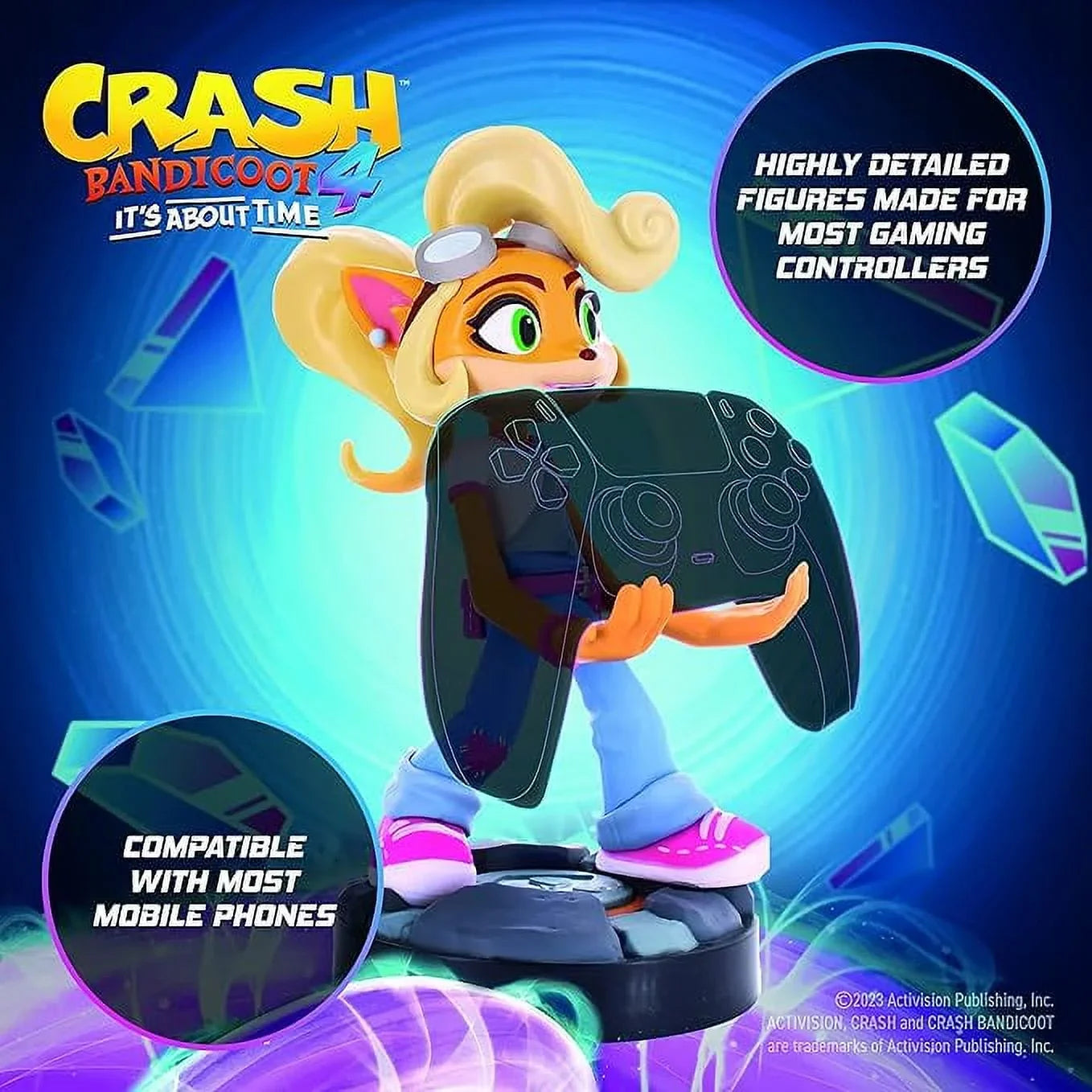 Exquisite Gaming: Crash Bandicoot 4: Coco - Original Mobile Phone & Gaming Controller Holder, Device Stand, Cable Guys, Licensed Figure
