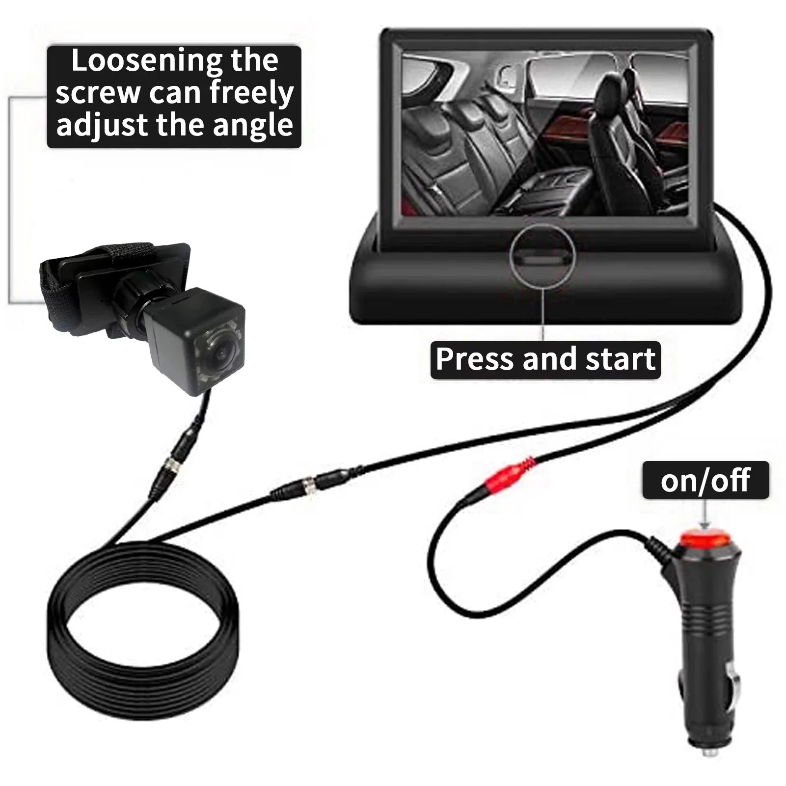 Radirus Car Baby Camera, Crystal Clear View Monitor with Infrared Night Vision, Excellent for Rear Facing Seat