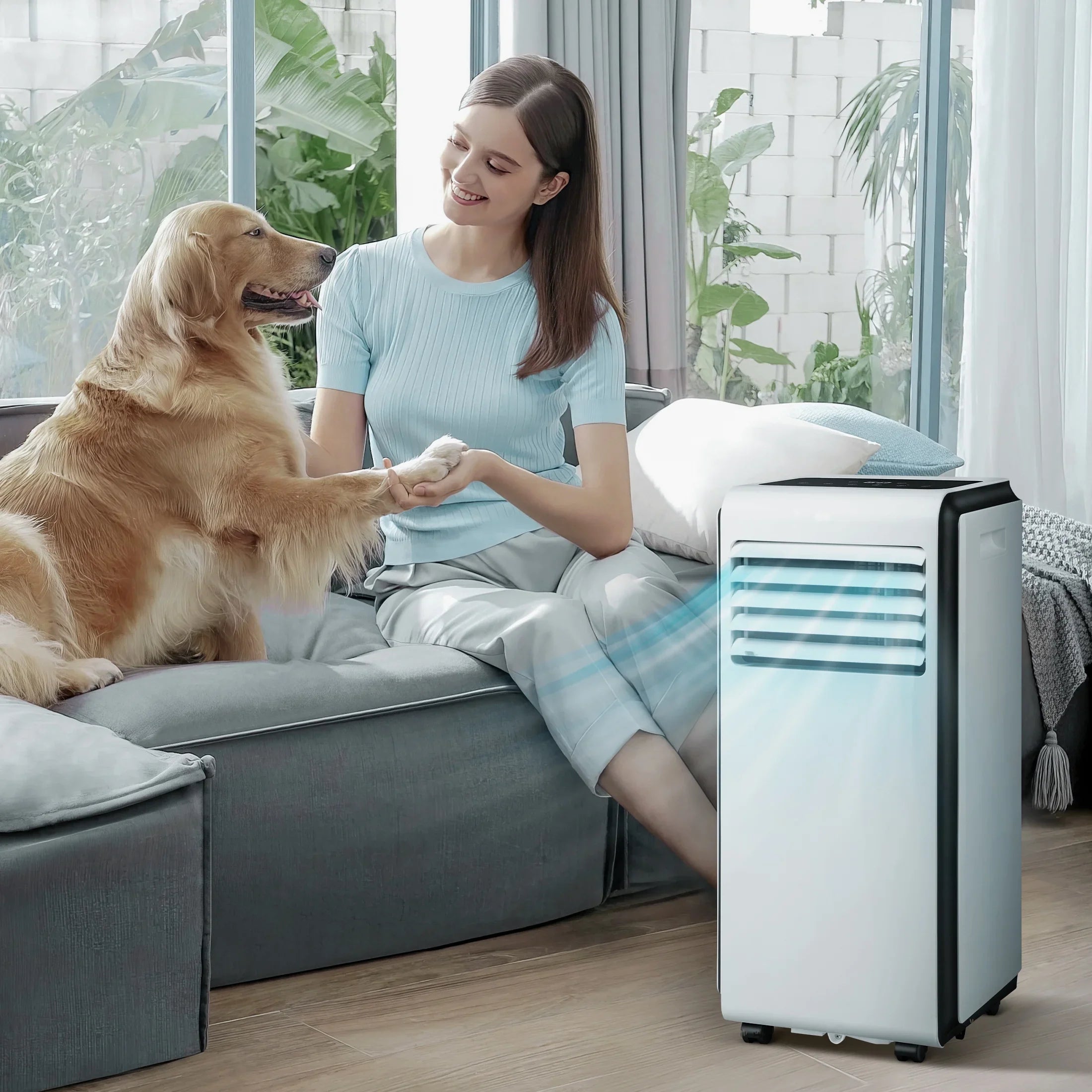 KISSAIR 6,000 BTU (10,000 BTU ASHARE) Portable Air Conditioner, Dehumidifier, Fan, 3 in 1 AC with 24-Hour Timer