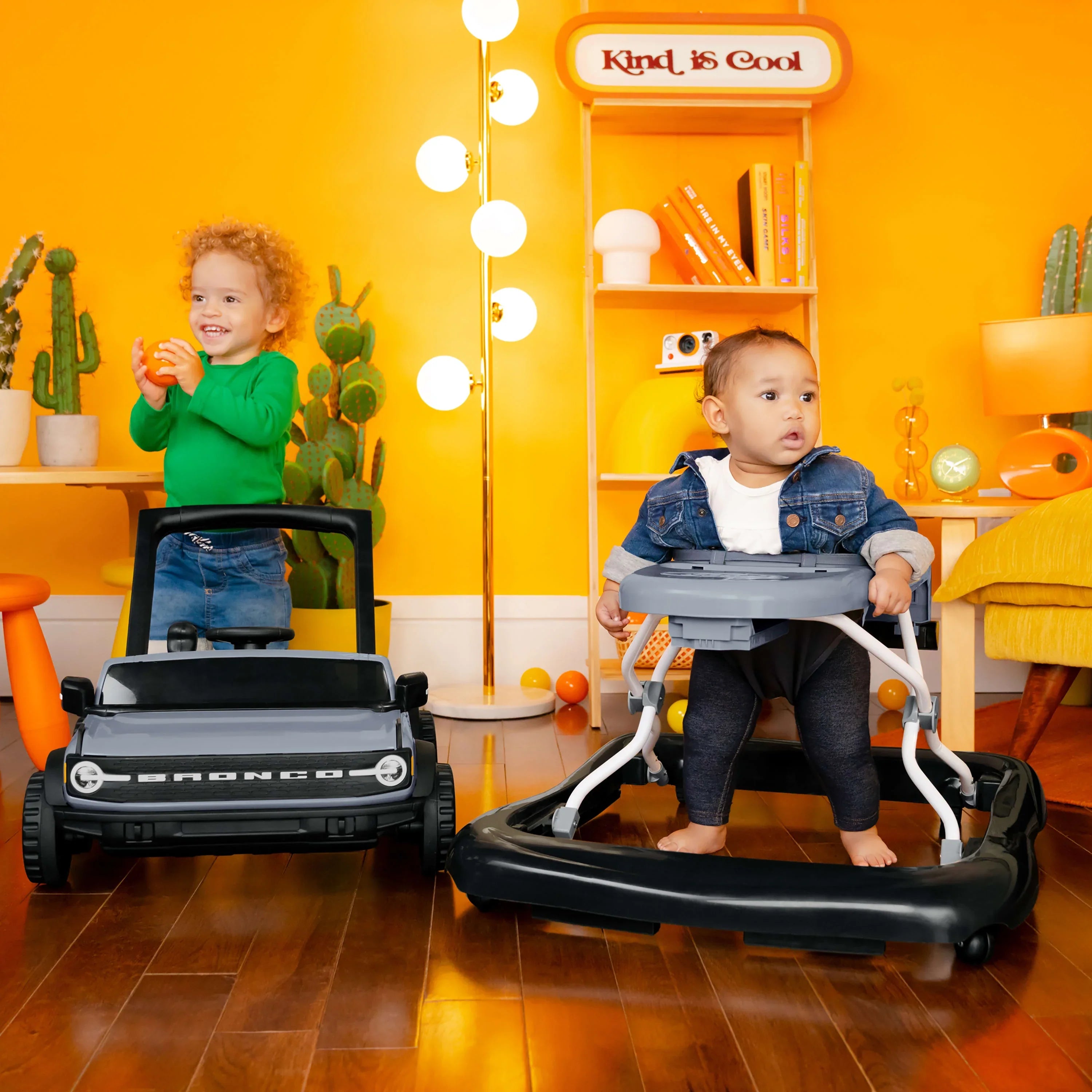 Ford Bronco 4-in-1 Blue Grey Baby Activity Walker with 4 Ways to Play by Bright Starts, Unisex, Newborn +