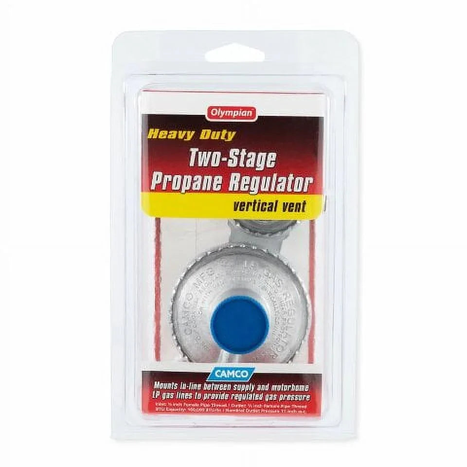 Camco Vertical 2-Stage RV Propane Regulator - Silver (59313)
