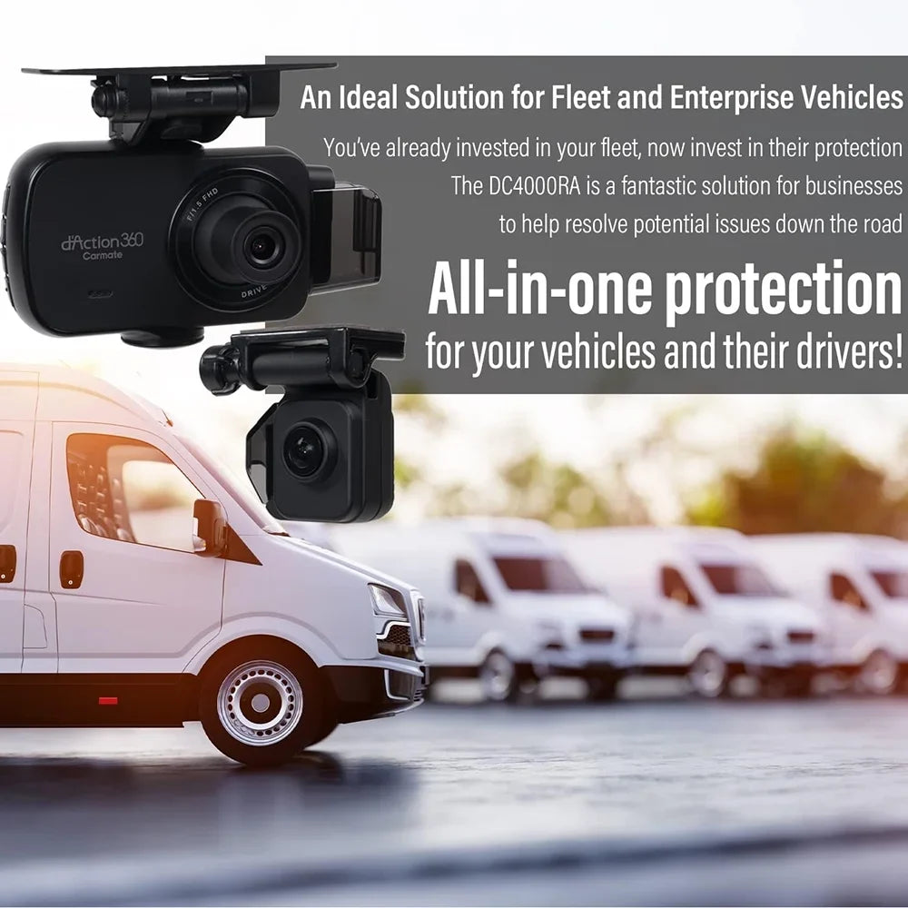 Razo Dash Cam DC4000RA, Simultaneous 3-Ch 360-Degree Recording, Records All Surroundings at Once, Wrap All Blind Spots, Built-in GPS, G-Sensor Impact Detection with 32GB microSD Card - (Open Box)