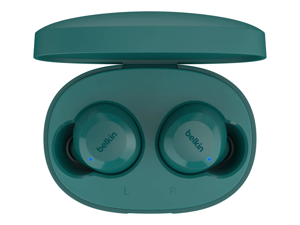 Belkin SoundForm™ Bolt, True Wireless Earbuds, Wireless Charging, IPX5 Sweat and Water Strong USB-C, Up to 28 Hours of Battery Life, iPhone, Galaxy, Pixel and More - Teal